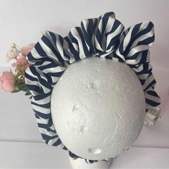 Headband wrap scrunched Women striped elastic - Picture 7 of 8